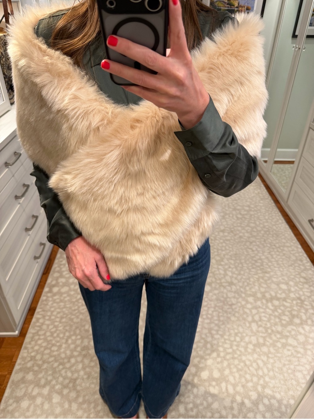 Genuine Fox (Champagne) Fur - Soft Plush Wrap
